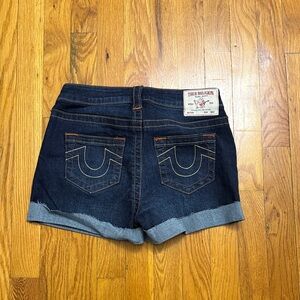 True Religion Dark Blue Jean Shorts